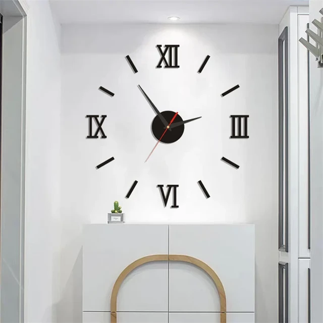 Orologio da Parete Silenzioso Preciso Fai da Te, Orologio Parete Moderno  Decorazione, Grande Orologio da Parete 3D Adesivo Home Office Decor Regalo  (argento) : : Casa e cucina