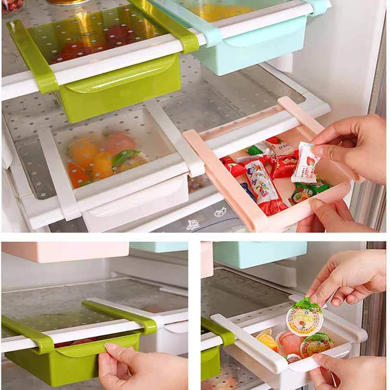 Description Picture 3 of itemRefrigerator Storage Box Fridge Plastic Organizer Retractable Drawer Container Shelf Fruit Egg Food Trays Kitchen Accessories