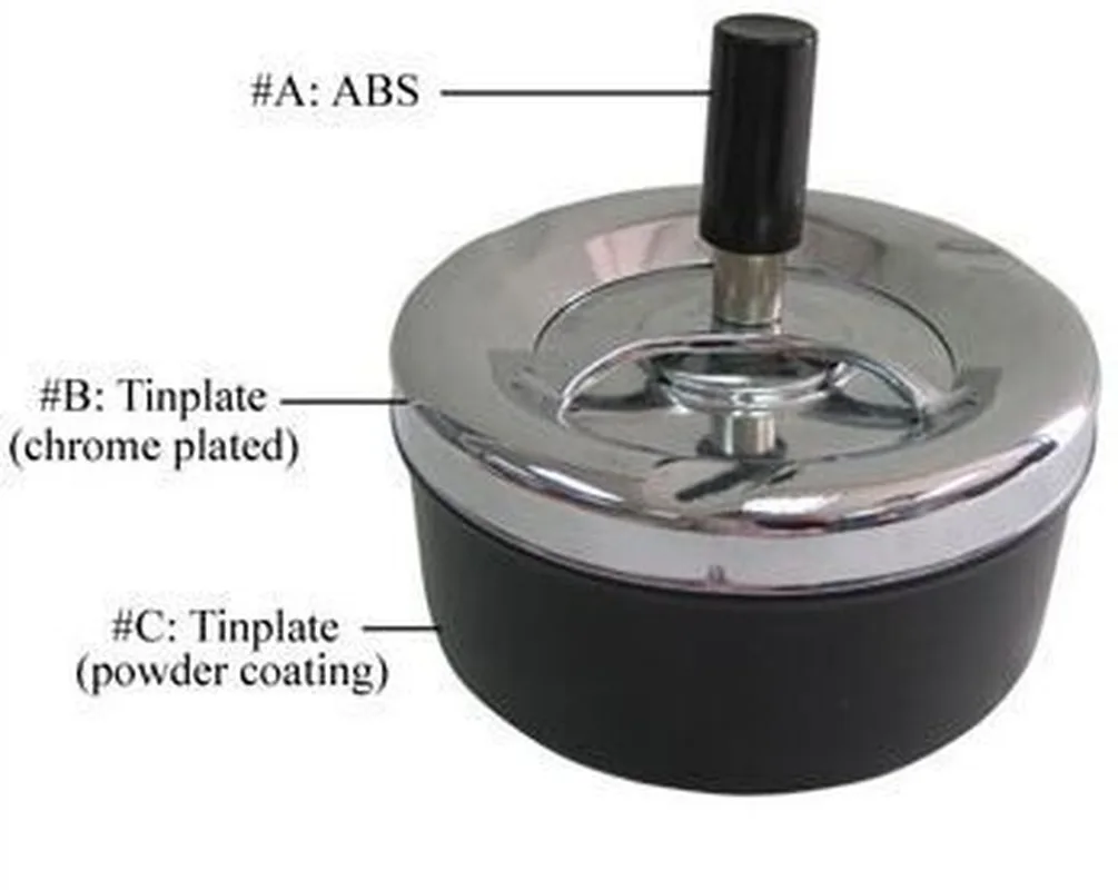 Portable Round Spinning Ashtray Cigarette Ash Stainless Steel Ashtray Housewares Spinning with Cover WY70917 Portable Ashtray Cigarettes Ashtray Stainless Steel Ashtray Metal Ashtray
