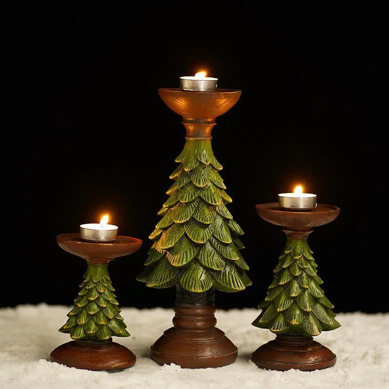 Christmas Tree Candle Holder Candlestick Household Decorations Festive Atmosphere Desktop Decoration Xmas Christmas Tree Decor