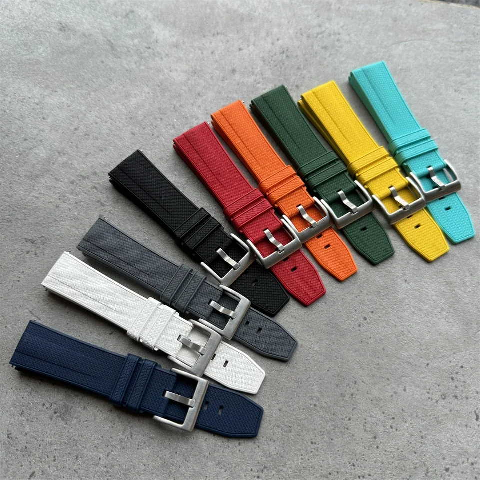 Premium Rubber Quick Release Watch Strap - Black, White, Grey - Men's Luxury Watch Band