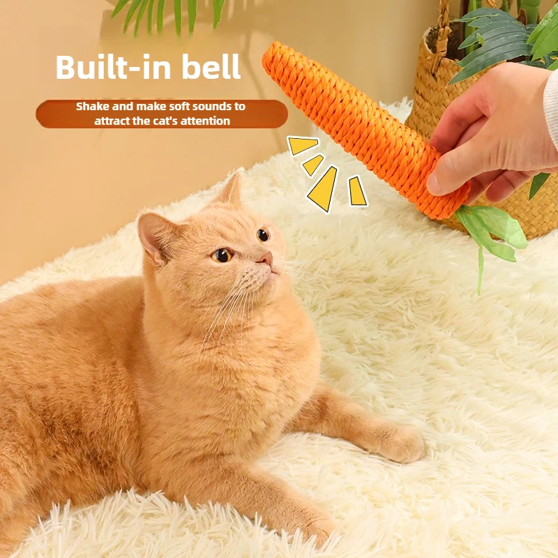 Adorable Carrot Cat Toy with Built in Bell Durable Self Entertaining Chew Resistant Teething Claw Grinding Toy for Kittens Cats Adorable Carrot Cat Toy with Built in Bell Durable Self Entertaining Chew Resistant Teething Claw Grinding Toy for Kittens Cats