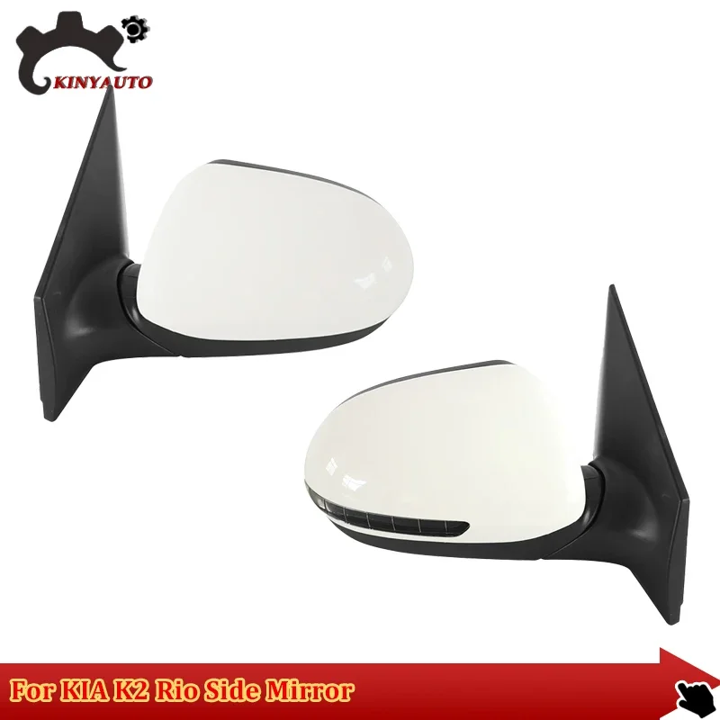 thumbnail image 1 of Para KIA K2 Rio 11-16 Conjunto de espejo retrovisor externo lateral, incluye lente, luz de señal de giro, carcasa, marco, cubierta, soporte, 1 of 4