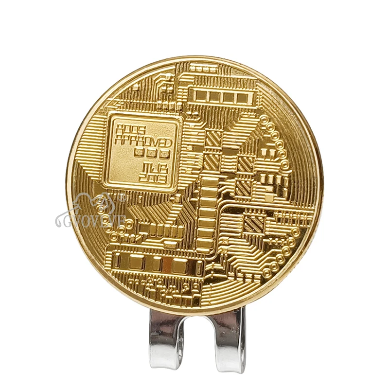 Golf Ball Marker Toy Gold Coin Markers with Golf Hat Clip Accessories 6pcs Commemorative Gift for Golfers Golf Ball Mark Golf Hat Clip