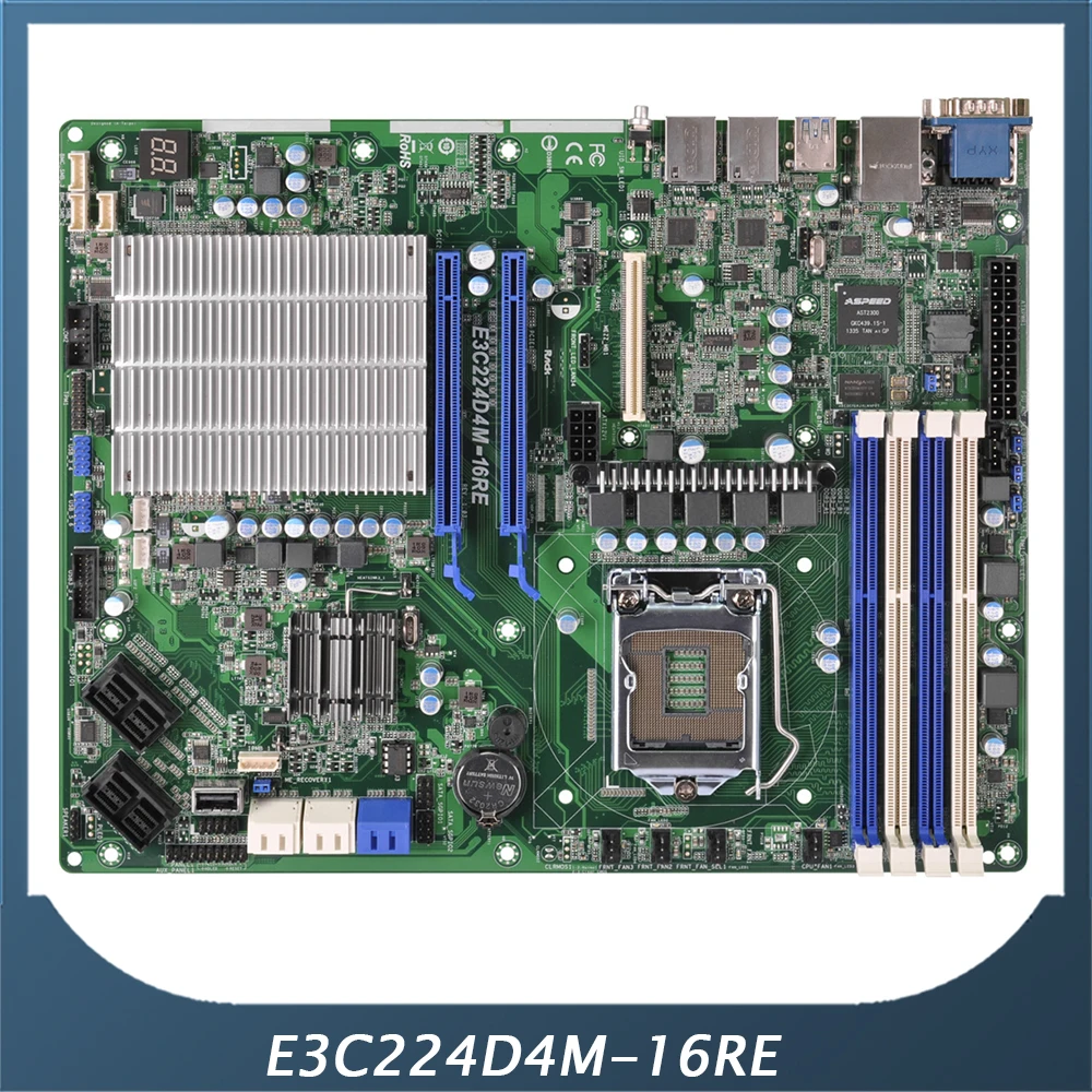 Server Motherboard For ASROCK For E3C224D4M 16RE LGA1150 DDR3 Support E3 1200 V3 Fully Tested Good