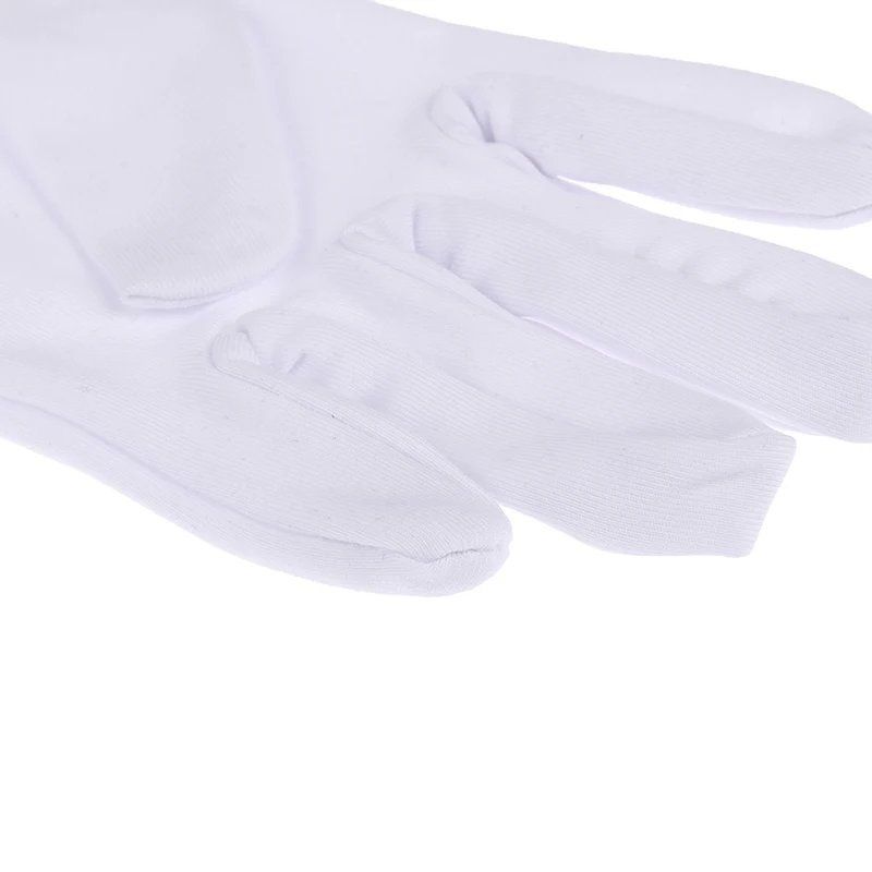1Pair Cotton Gloves Soft Moisturizing Overnight Eczema Cloth Gloves Stretch Washable Jewelry Inspection Working Gloves