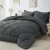HEVUMYI 7 Pieces Queen Comforter Set, All Season Reversible Bed in a Bag Queen, Ultra Soft Queen Bedding Set with Grey 1