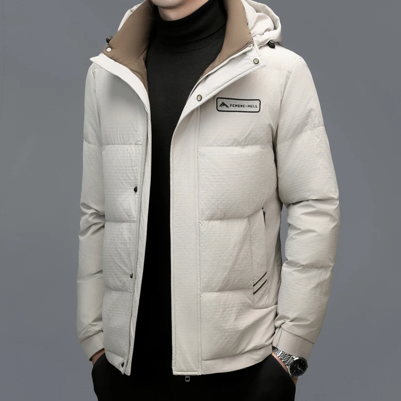 YX-2603 Men's Winter New Down Jacket Thickened Warm Extreme Cold White Duck Down Short Jacket Casual Youth Business