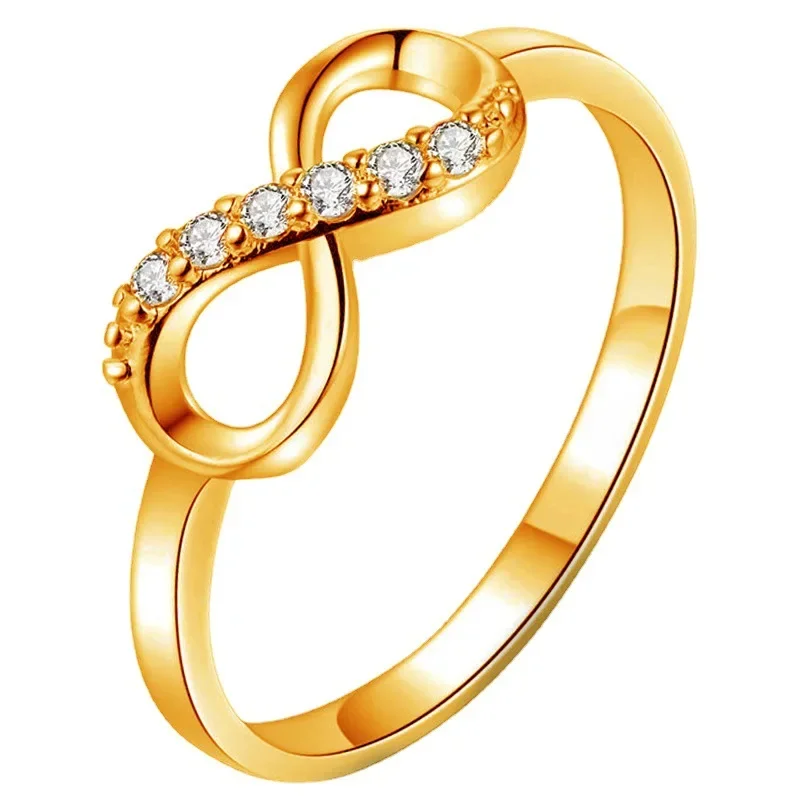 Wedding Rings Creative Crystal Twist Infinity Wedding Rings For Woman Fashion Hip Hop Party Wedding Gift Statement Jewelry Gift Кольцо Женское