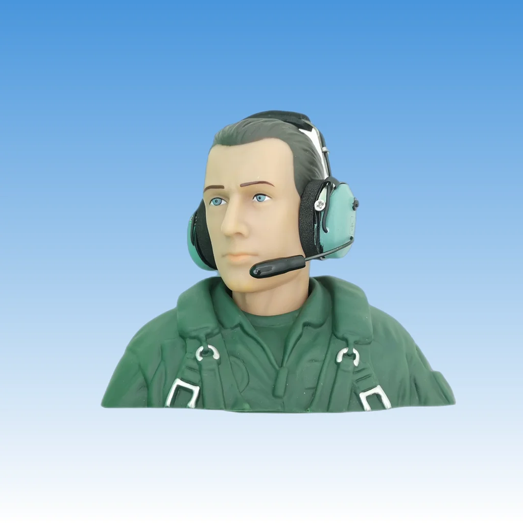 

Figure Pilot Toy Model for turbine jet RC gasoline air Plane RC hobby head rotatable