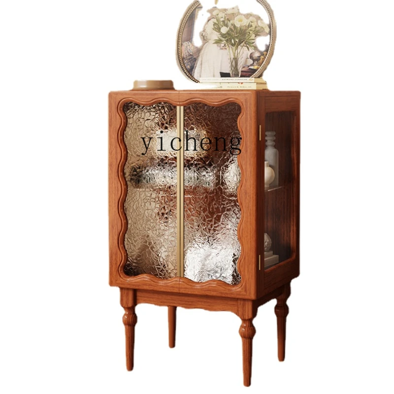 

Zk Solid Wood Vintage Chest of Drawers Bedroom Tailstock Storage Cabinet Wall Storage Cabinet