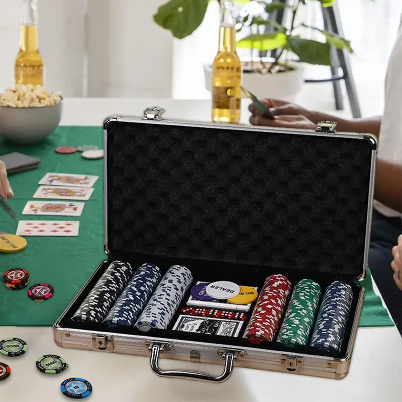 

1 Set Casino Poker Chips Portable Professional Poker Chips Casino Games For Parties Weighted Complete Poker Playing Game Set