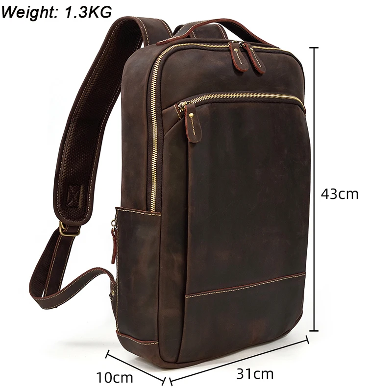 Womens Rustic Brown Leather Backpack Mens Purse