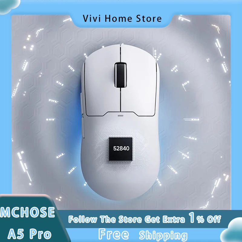 

MCHOSE A5 Pro Gaming Mouse 3 Mode Wired/Wireless 2.4G Bluetooth Esports PAW3395 Sensor 26000DPI Portable Mouse PC Accessories