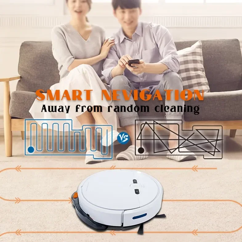 Intelligent Vacuum Cleaner Robot-3 in 1 Sweeping, Suction, Towing, WiFi App Control Vacuum Cleaner Robot