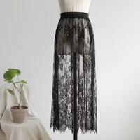 Transparent Sexy Lace Mesh Skirt Elastic High Waist Black White Tulle Mini Skirts Womens Skirt Korean Fashion Women's Skirt 2025 - Image 4