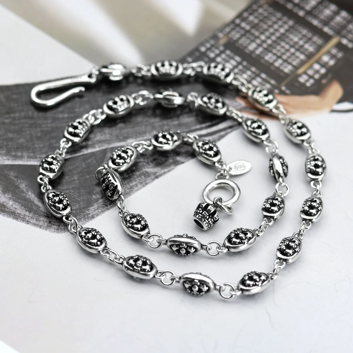 Crown rose without pendant retro long personality punk men and women necklaces