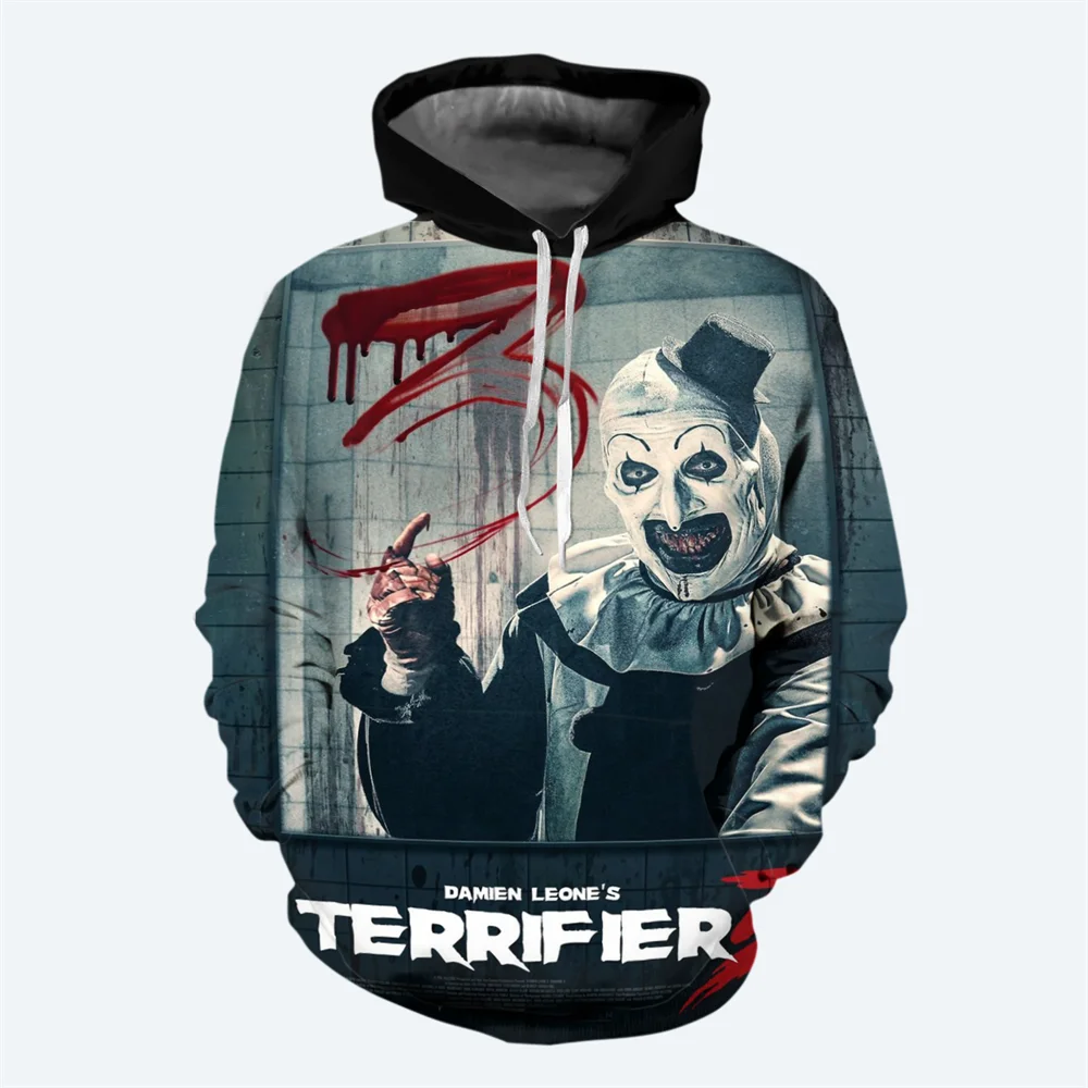 thumbnail image 1 of Sudadera con capucha para hombre de otoño e invierno con estampado 3D de película de terror, suéter con patrón de terror, moda urbana, hip-hop, sudaderas casuales para hombre, 1 of 5