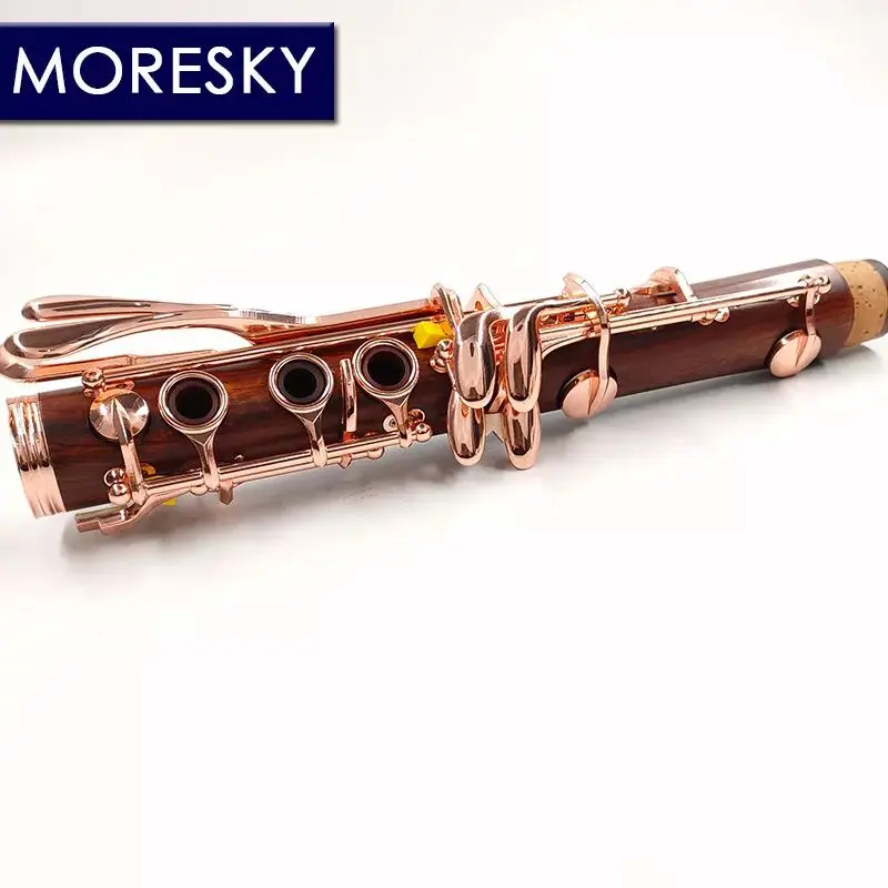 MORESKY Professional Clarinet Rosewood Bb /Rose Gold-Plated Key Klarnet M16