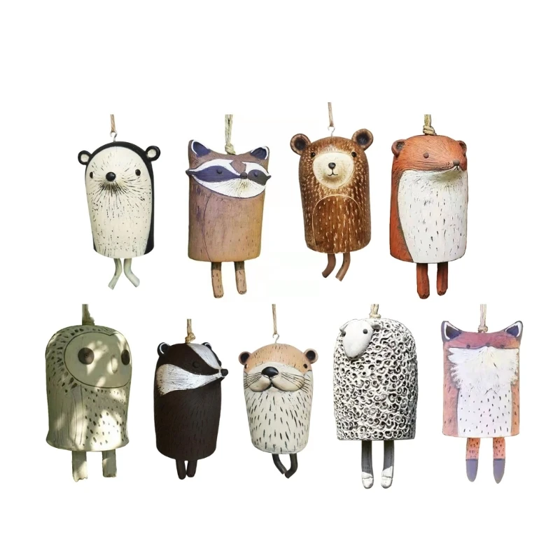 

RusticWindbell Animal Wind Chimes BohoHandmade Decoration Ornament for Window Unique Resin Hanging Animal Chimes Decor