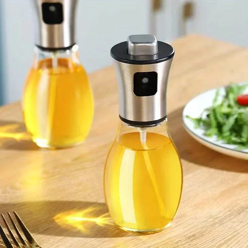 304 Stainless Steel Barbecue Glass Mixing Condiment Bottle Vinegar Soy Sauce Spray Oiler Seasoning Condiment Bottle