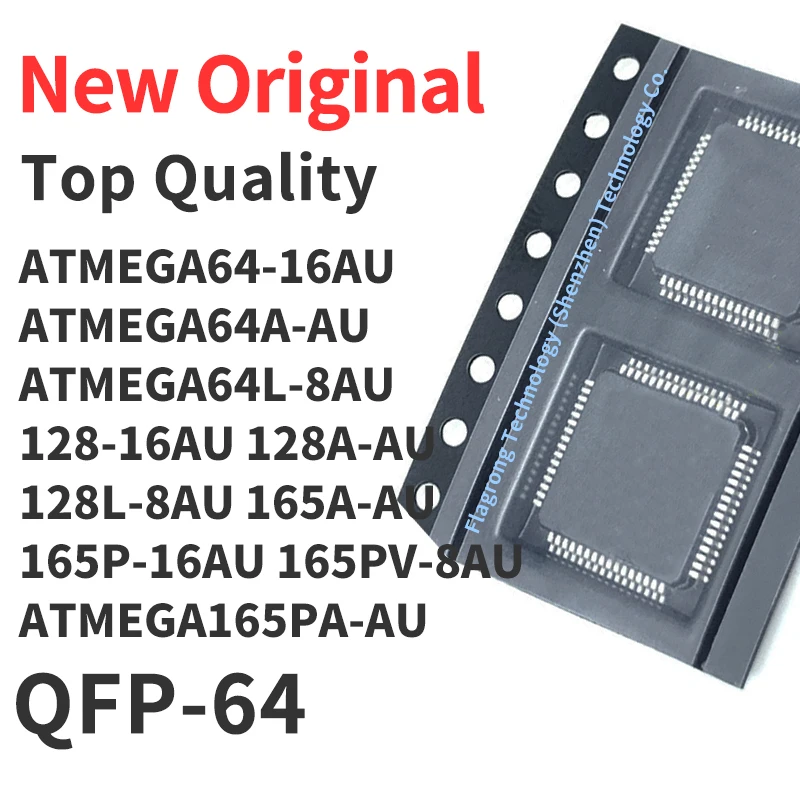 1 Pezzo Atmega64-16Au Atmega64A-Au Atmega64L-8Au Atmega 128-16Au 128A-Au 128L-8Au 165A-Au 165P-16Au Muslimate 165Pa-Au Qfp-64