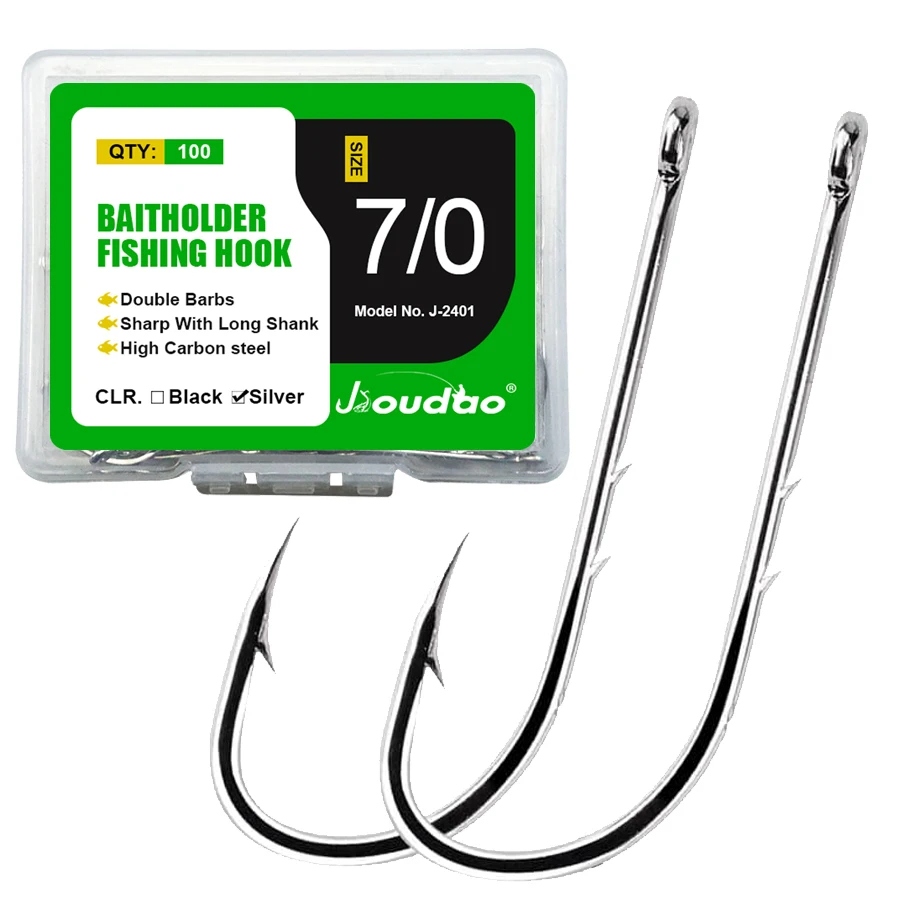 Fishing Hooks 100Pcs Baitholder Bait Hook High Carbon Steel Long Shank Fishing  Hooks with 2 Baitholder Barbs Size 1/0-8/0 - AliExpress 18