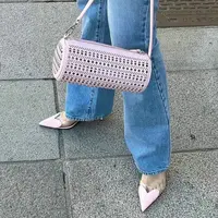 Summer New Temperament Heart-Shaped Sandals Pointed Head Pvc Splicing Patent Leather High Heel Sandals Back Strap Women'S Shoes - Image 4