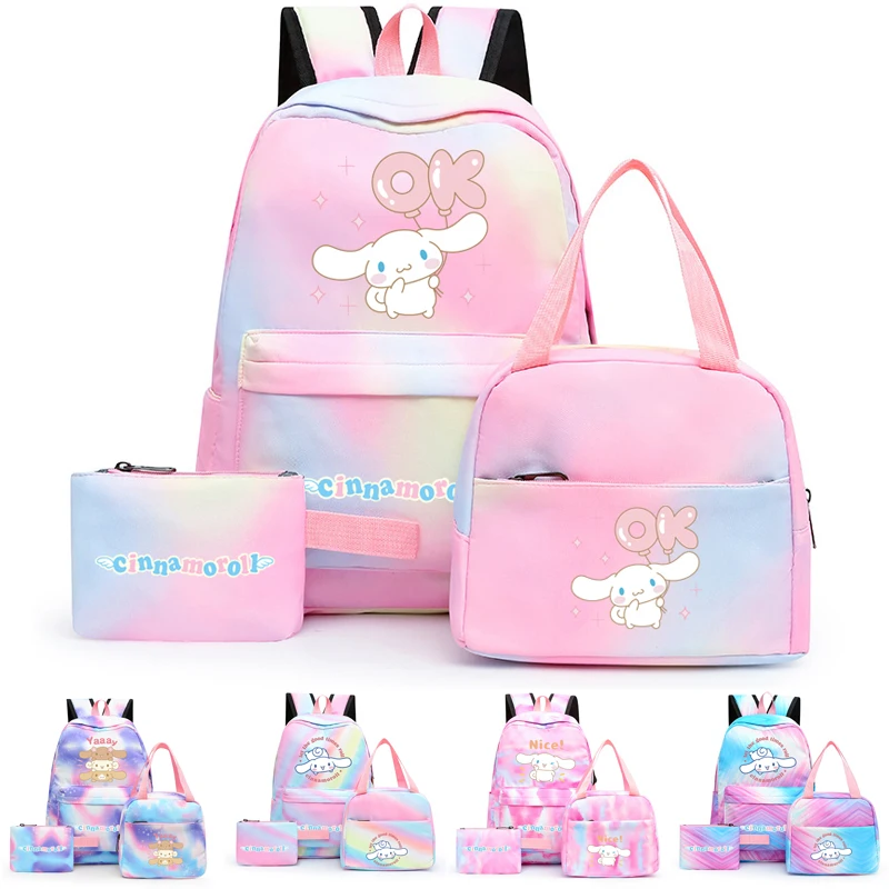 

3Pcs/set Sanrio Cinnamoroll Student Bag Back To School Backpack Child Anime Backpacks for Boy Girl Kawaii Lunch Bag Pencil Case
