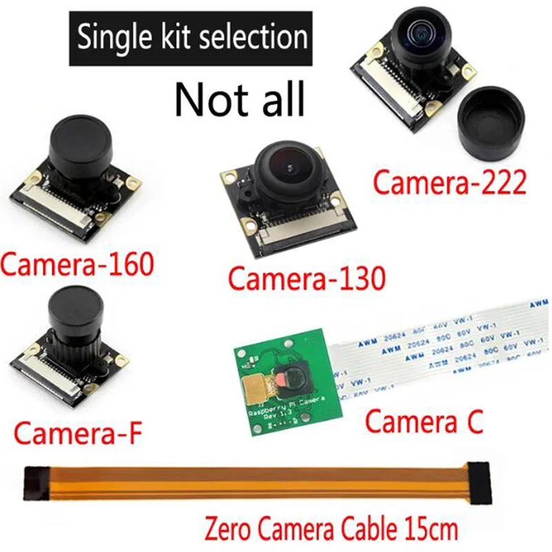 Raspberry Pi Camera Zero Camera Cable Camera 130/160/222 Gradi Fisheye Night Noir O Day Version