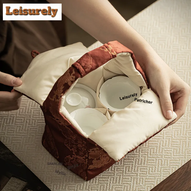 Jade Clay Cute Rabbit Travel Tea Set Kit Ancient 1 Pot 2 Cups Tea Making Organizer Portable Camping Stock Bags Accessories Gift