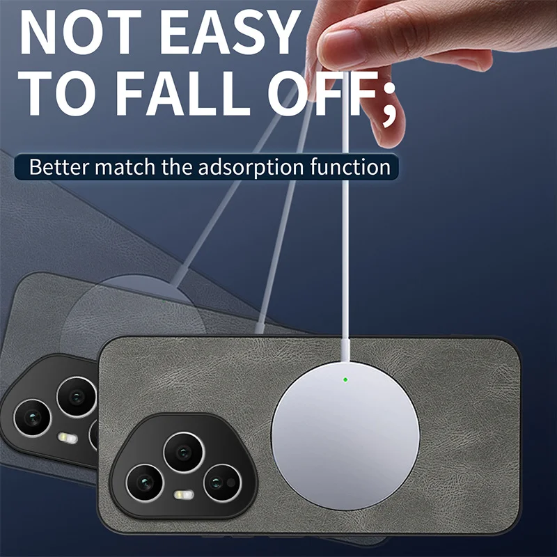 Magnetic Sheepskin Leather Business Phone Case with Mag-Safe Compatibility