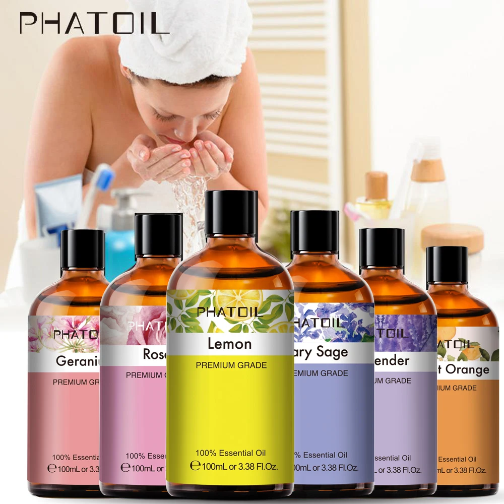 Oil Essencepure Essential Oils 100ml - Lavender, Rose, Lemon, Chamomile  For Aromatherapy