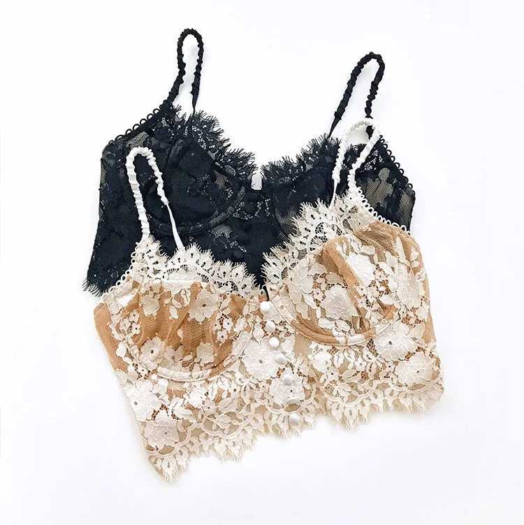 TECHOME Sexy Wimpern-BH und Höschen-Set, Spitzen-Satin-BH, Damen-Slip, Push-Up, modischer G-String, nahtlose Shorts_voghion.com