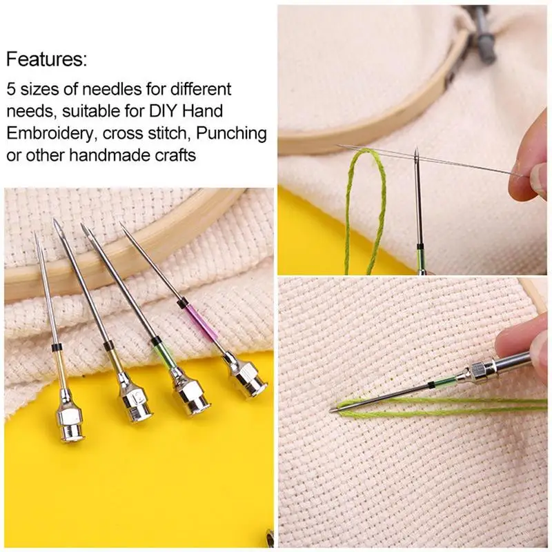 Embroidery Needles For Hand Sewing Adjustable Punch Needle Set For