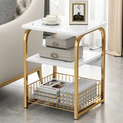 Mesa de centro pequeña para el hogar, mesita de esquina Simple multifuncional, moderna y creativa, de lujo