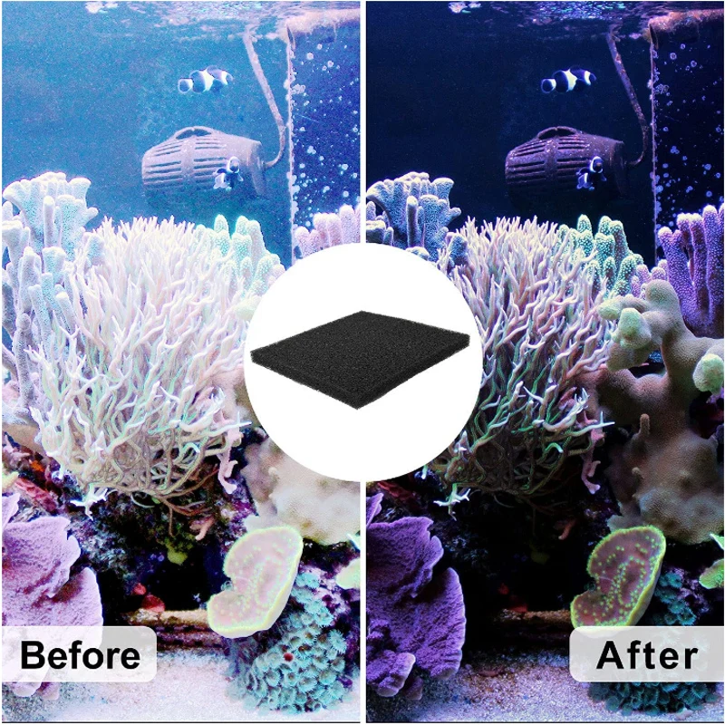 5-20Pcs Activated Carbon Filter Sponge Aquarium Fish Filter Box Water Pet Cage Filters Accessories Hole Aquarium Absorber water filter