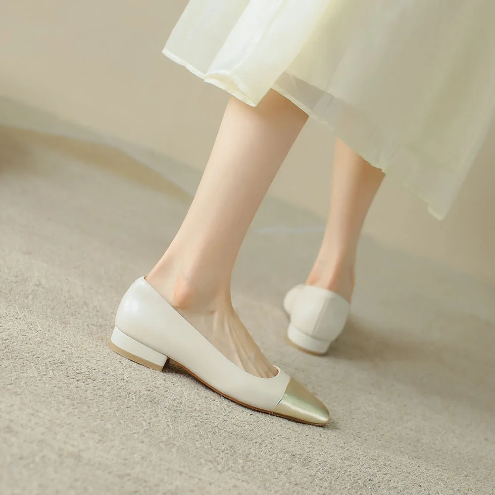 Genuine Leather Round Toe Ballet Flats Fashion Concise Women's Shoes Mixed Colors Casual Flats Luxury Brands Designer Soft Shoes 4