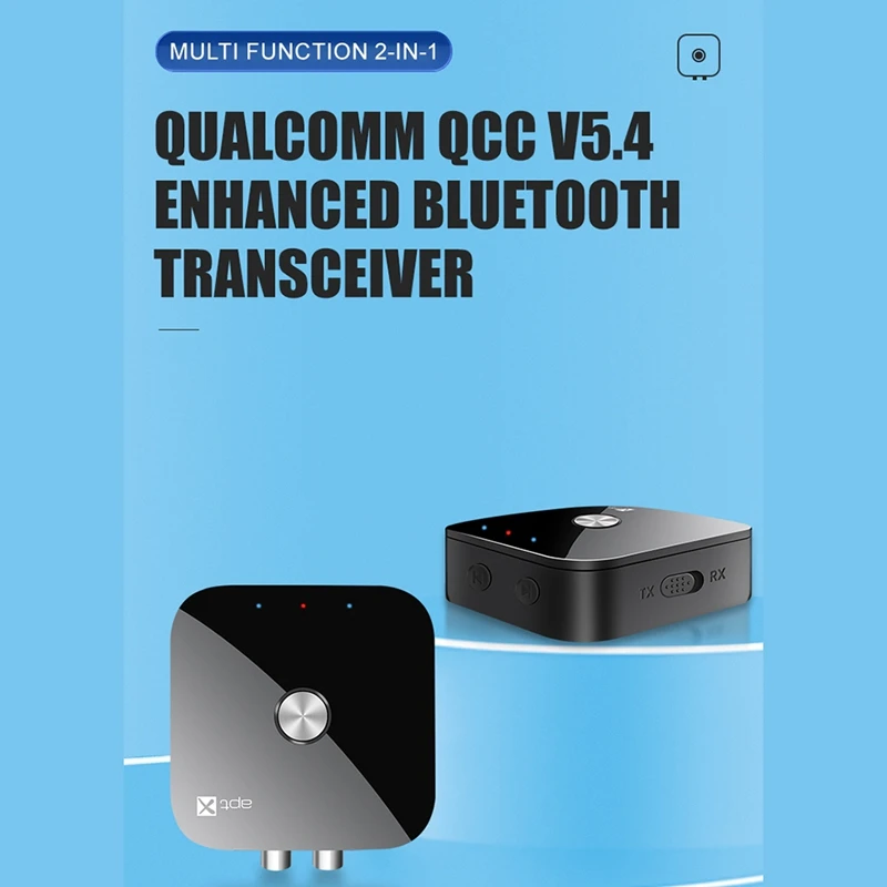 ABAC-Bluetooth 5.4 Audio Transmitter Receiver Aptx-Adaptive/HD/LL 3.5MM AUX 2-In-1 Wireless Hifi Adapter Stereo Music