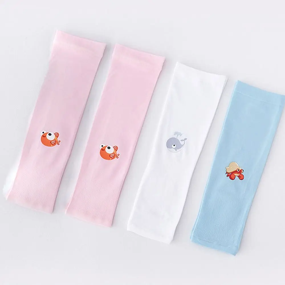 

Children Ice Sleeve Sunscreen Sport Cartoon Animal Fingerless Gloves Outdoor Sun Protective Anti-Slip Summer Arm Sleeve