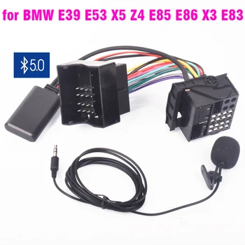 MINIONE 쿠퍼용 블루투스 5.0 음악 오디오 어댑터 마이크 케이블, BMW E39 E53 X5 Z4 E85 E86 X3 E83