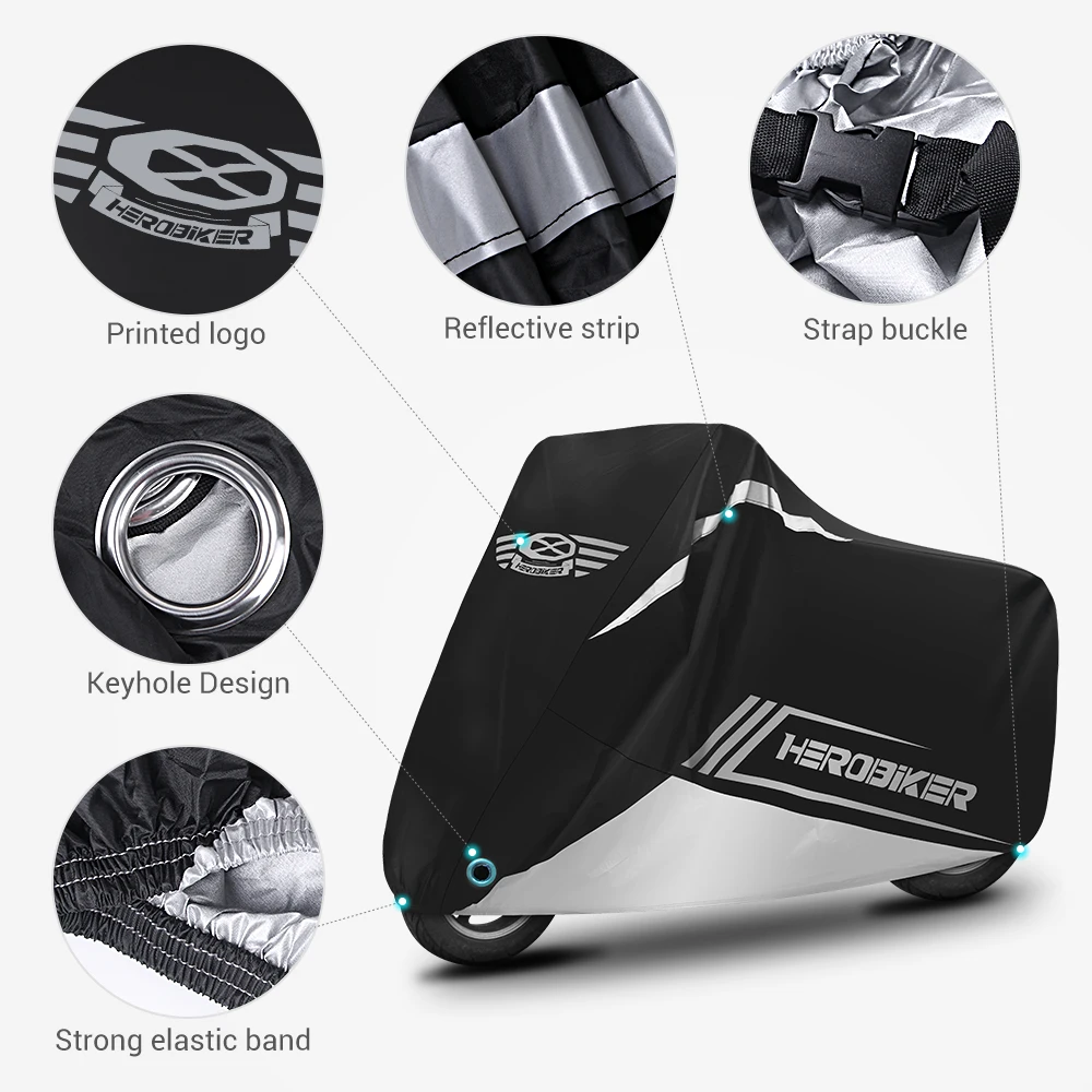 Waterproof Motorcycle Cover For Motorbike All Season  Dustproof UV Protective Indoor Scooter Outdoor Motocross Rain Covers M-4XL motorcycle accessories cover funda moto waterproof outdoor rain for scooter bicycle uv dustproof protective cover 8 colors m 4xl