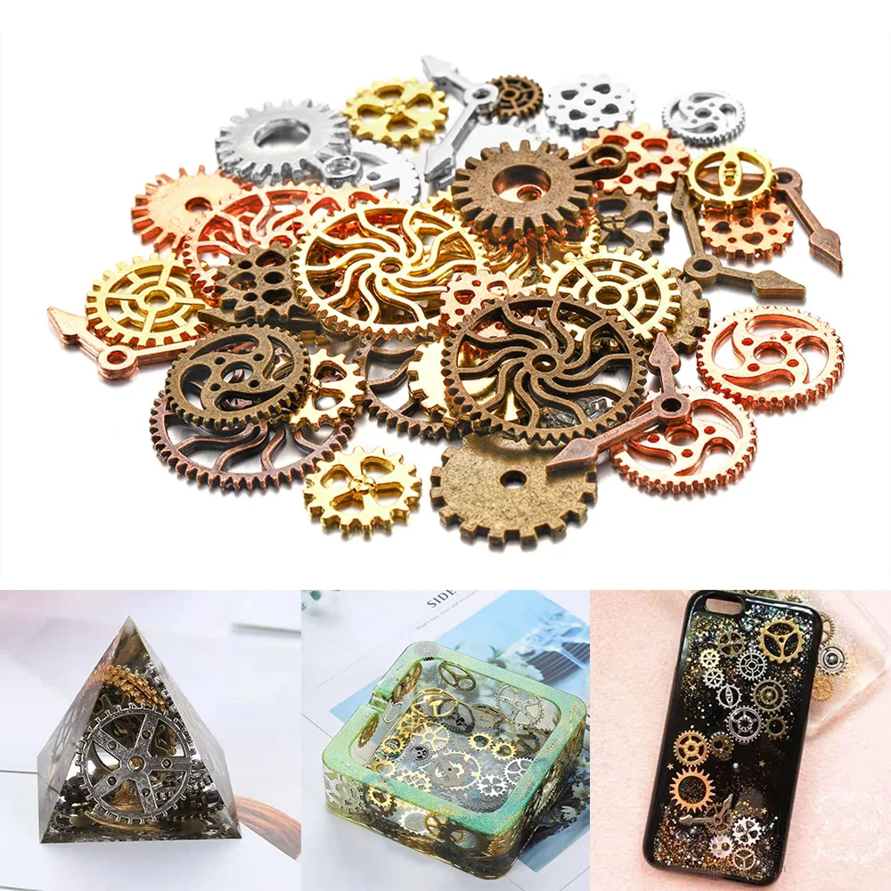 50g/pack Metal Gear Clock Hand Jewelry Filling UV Resin Epoxy Mold Making Fillings Accessories For Handmade DIY Jewelry Crafts clock silicone mold diy round clock mold wall hanging decorative mirror resin epoxy mold with handmade tool