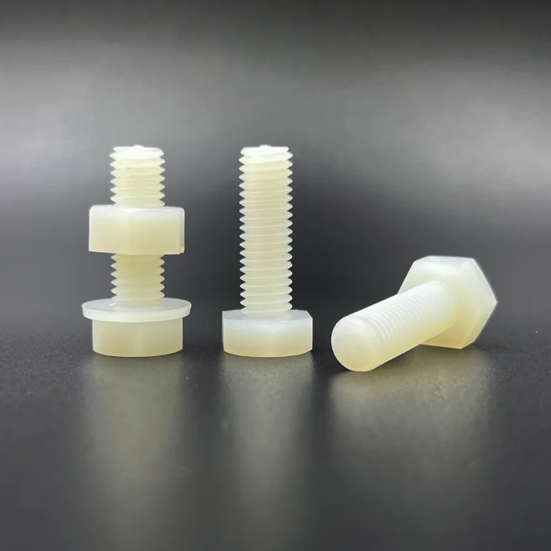 216PCS/Set White Nylon Hexagonal Screw Nut Washer Set Metric Threaded Hex Head Screw Plastic Insulated Bolt M4 M5 M6 M8 M10