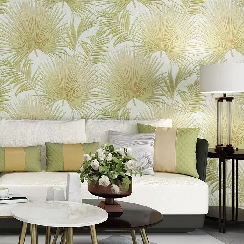 Southeast Asia Rainforest Palm Leaf Wallpaper Green Prepasted Wallpaper for Living Room Bedroom Cafe Bar Restaurant Wall Sticker fried green tomatoes at the whistle stop cafe