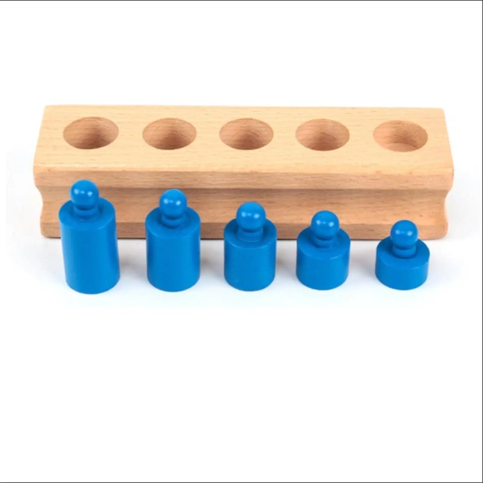 

4x Montessori Toy Knobbed Cylinders Blocks Socket Sensory Toys Wooden Knob Log Cylinder Blocks for Home Preschool Toys Toddlers