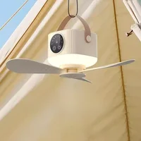 Ventilateur de plafond portable sans fil 7200 mAh avec télécommande, rechargeable par USB, ventilateur suspendu pour chambre à coucher avec crochet, camping en plein air 1