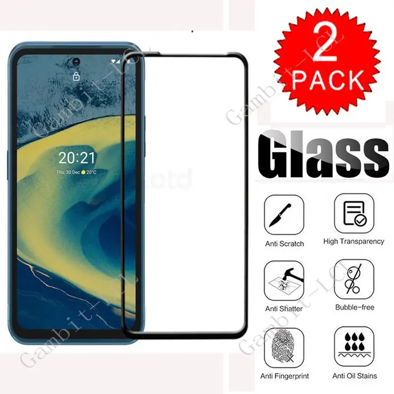 2Pcs 9H Hd For Nokia Xr20  6.67" Screen Protector Full Glue Tempered Glass Protective Cover Film On Nokiaxr20 Ta-1368, Ta-1362