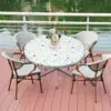 Elastic Edged Vinyl Fitted Tablecloth Flannel Backed & Elastic Edge Table Cover Indoor Outdoor Round Fitted Vinyl Table Cloth 5