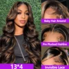 1B/30 Body Wave Highlight Wig Human Hair 30 Inch 13x4 HD Lace Frontal Wig 180 Density Natural Brazilian Hair Wig For Black Women 2